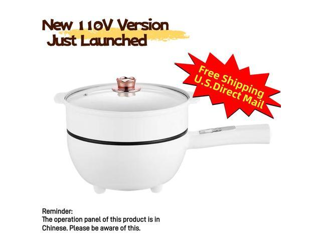 Aenaeder 4L Electric Multi Cooker with Steamer, 700W 110V Ceramic Nonstick Electric Skillet Hot Pot, Multifunction Frying Pan for Steam Boil Sauté.