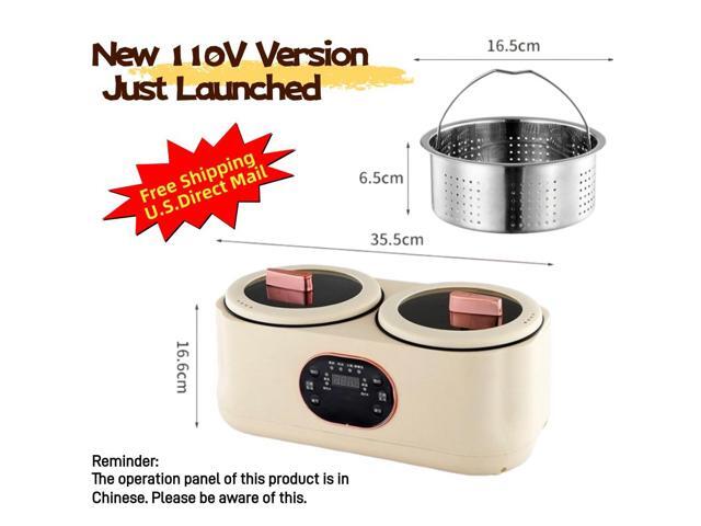 Aenaeder 4L Dual Chamber Electric Cooker with Independent Dual Pot Control, Multifunction Rice Cooker & Hot Pot with Smart Touch Panel, Low-Sugar.
