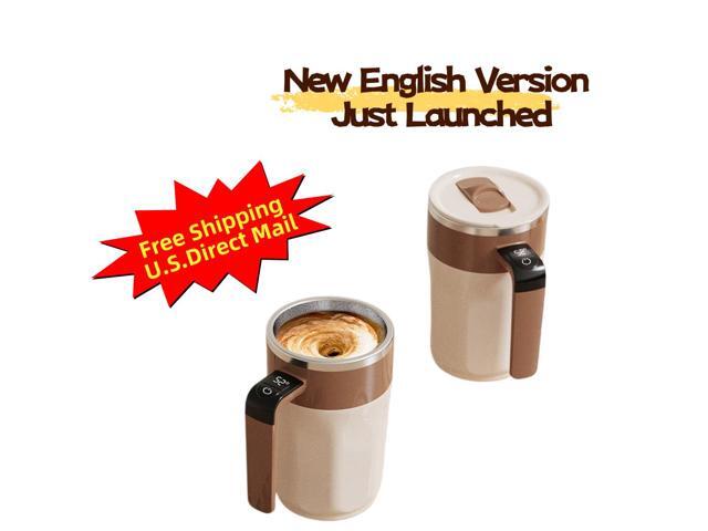 LEHOGAI Self Stirring Mug with Temperature Display, 400ml Magnetic Mixing Cup, Rechargeable Coffee & Protein Shake Mug