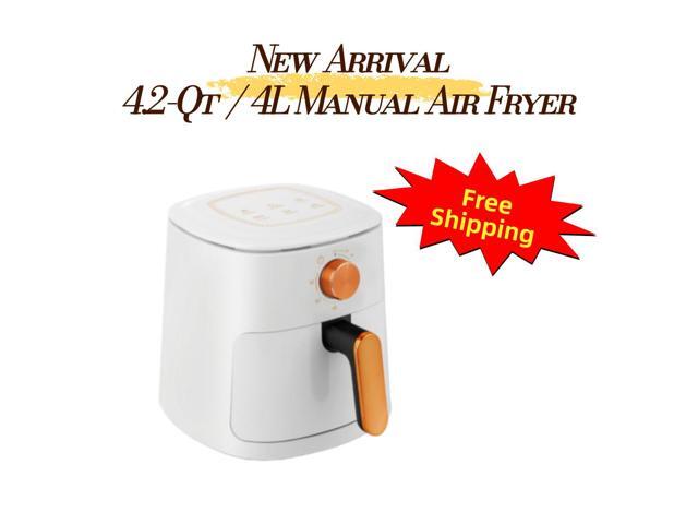 Aenaeder 4L Air Fryer, 1100W, Mechanical Knob Timer, 360° Hot Air Circulation, 0-60 Min Timer, Removable Basket WHITE