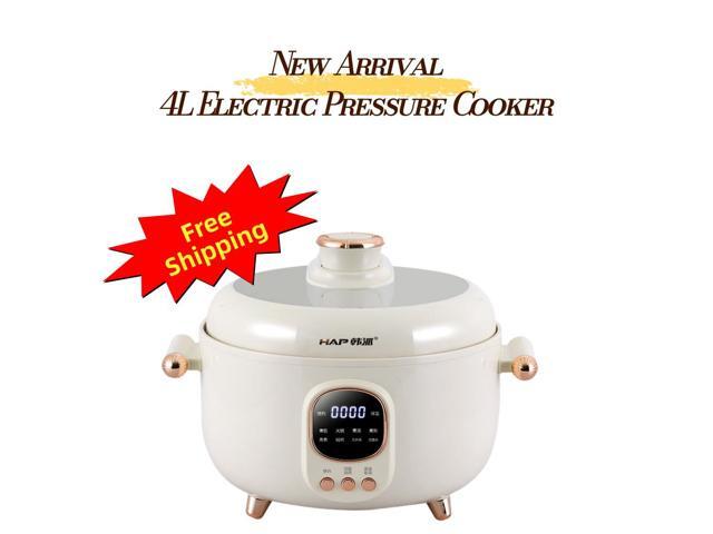 HAP 4.0L 1000W Electric Pressure Multi-Cooker, 0-70kPa, Dual Divided Inner Pots, 10 Preset Programs, 24H Delay Timer, US Plug, Cream White