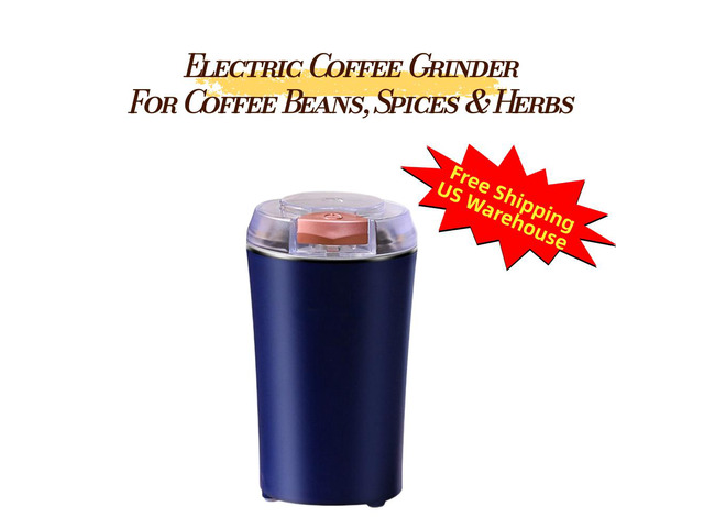 Electric Coffee Grinder, Electric Spice Grinder and Dry Food Grinder, 200W 6-Blade One-Touch Grinder for Coffee Beans, Herbs, Spices and Grains,...
