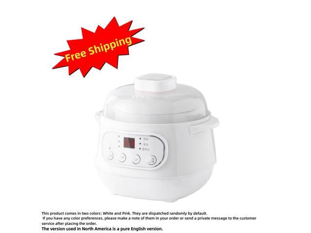1L Electric Stew Pot, 200W, 110V, Ceramic Inner Pot, Water-Bath Heating, 24-Hour Preset, Auto Keep-Warm, 6 Programs, Aenaeder