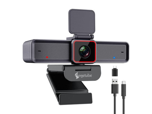 Angetube 4K Webcam for PC, UHD Computer Web Camera for Desktop with 5X Zoom 1/1.5' Sony_Sensor, USB 3.0-A/C Plug & Play, 4K@30fps, 1080P@60fps,...