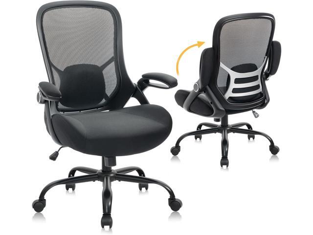 Big and Tall 400lbs Heavy Duty Office Chair, 5' Thickened Seat Ergonomic Desk Chair with Adjustable Armrests, Home Office Computer Chairs for Long...