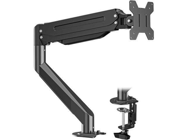 Suptek Single Monitor Mount,Adjustable Gas Spring Monitor Arm Desk Mount Stand Fits 17 20 22 23 24 26 27 32 33 35 36 inch,Holds up to 25 lbs,...