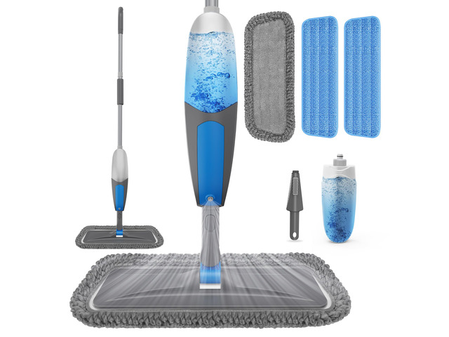 Spray Mops for Floor Cleaning: Microfiber Wet Mop for Hardwood Tile 3 Washable Pads fit for Swiffer PowerMop, 1 Refillable Bottle, for Laminate...