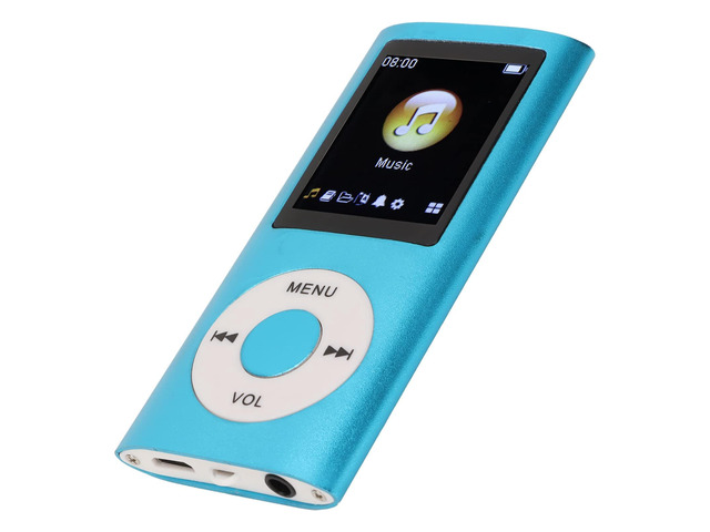 MP3 Player, 1.8 Inch Screen Music Player for Sports Studying, Support MP3 WMA FLAC APE AAC OGG, Earphone Included (Blue)