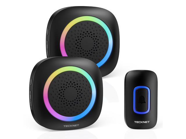 Longest 1300 Feet Wireless Doorbell with RGB Alarm Lighting,Battery-Powered IP66 Waterproof,60+Chimes & 5-Level Volume for...