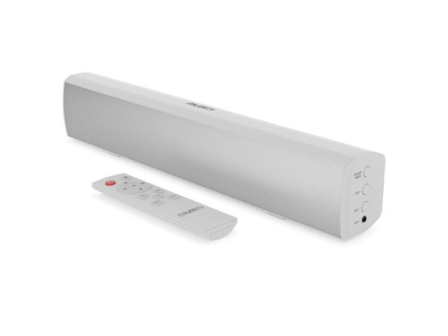 15 Inch White Soundbar for TV, Bluetooth Sound Bar 50 Watts, Home Audio Speaker, Small PC Soundbar Speaker AUX, RCA, Optical, USB Gaming,...