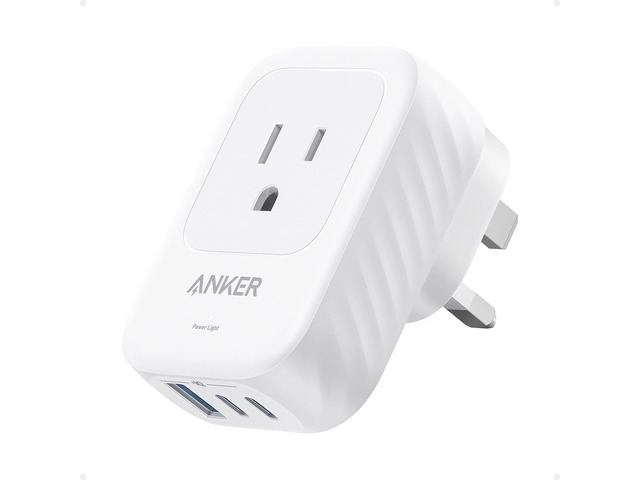 Travel Adapter, Type G Adapter for Travel, US to UK Plug Adapter, 15W International Travel Essentials, 2 AC, 1 USB A, 2 USB C, Compact for iPhone,...