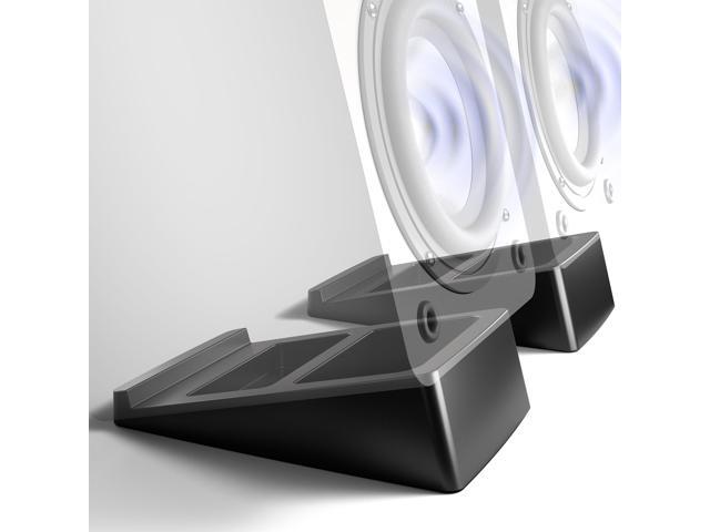 Medium 5 x 8 inch Desktop Speaker Stands, Desk Studio Wedge with 15° Tilt Design, Audio Stand Riser for Bookshelf Speakers, Anti-Vibration, Set of...