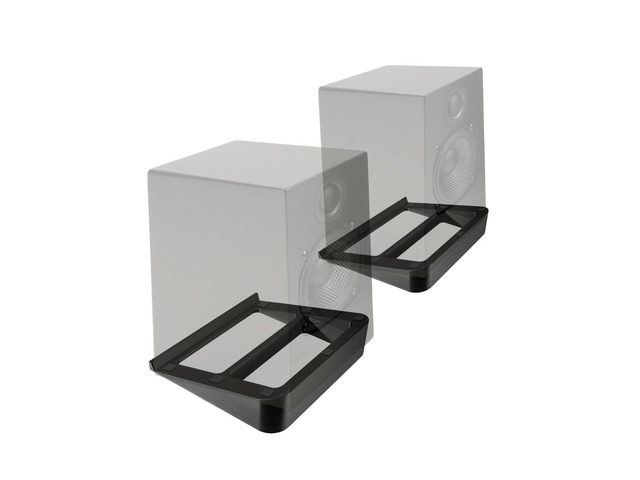 Desktop Speaker Stands Wedge, 16° Tilted Wedge Speaker Riser 1 Pair Desktop Speaker Stands with Anti-Vibration Foam for Small Bookshelf and...