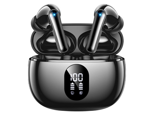 Wireless Earbuds, Hi-Fi Deep Bass Ear Buds, 48H Playtime In-Ear Headphones 2 Mics for Clear Calls, LED Display, IPX7 Waterproof, Touch Control,...