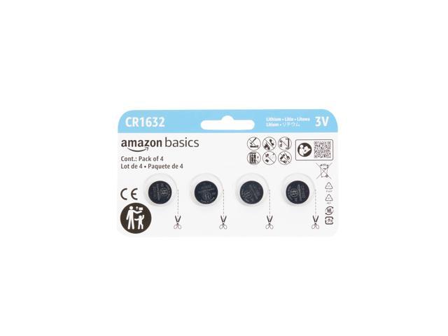 Basics 4-Pack CR1632 3 Volt Lithium Coin Cell Battery, Long Lasting Power, Mercury-Free, Reliable, Child Safety Packaging