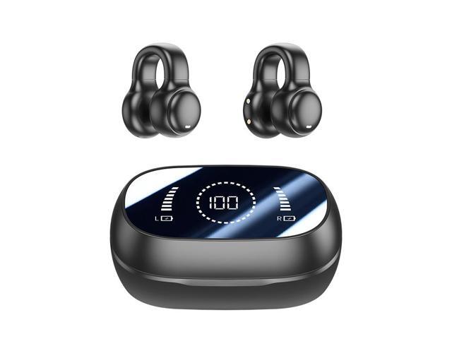 M47 Clip-On Bluetooth Headphones, Bone Conduction Non-In-Ear Sports Earphones with Digital Display & Long Battery Life