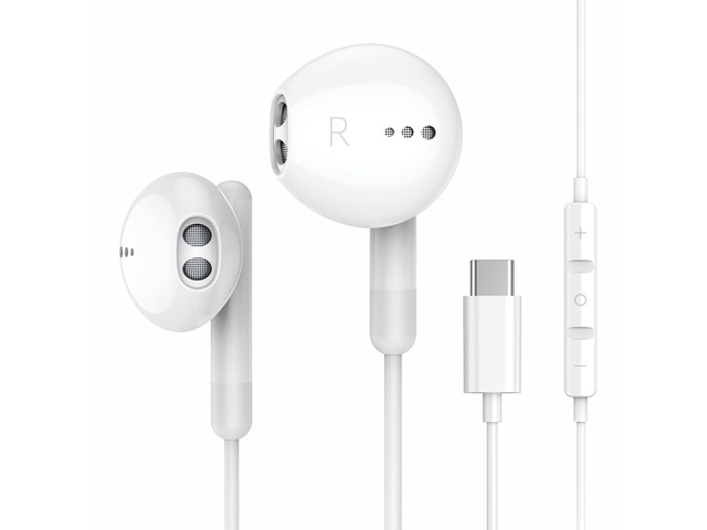 USB C Headphones for iPhone 18 17 16 15 Pro Max Plus iPad Pro USB C Earphones with Microphone Volume Control USB C Wired Earbuds USB Type C...