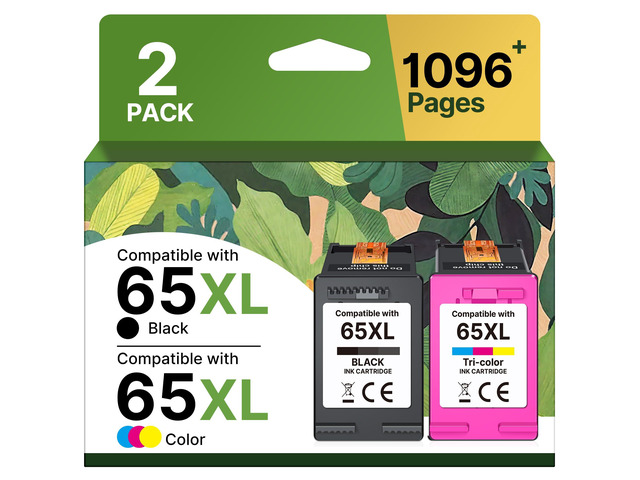 65XL Ink Cartridges Black/Color Combo Pack High-Yield Replacement for HP Ink 65 65XL Ink Cartridges Work for HP DeskJet 3755 3772 3700 3752 3722...