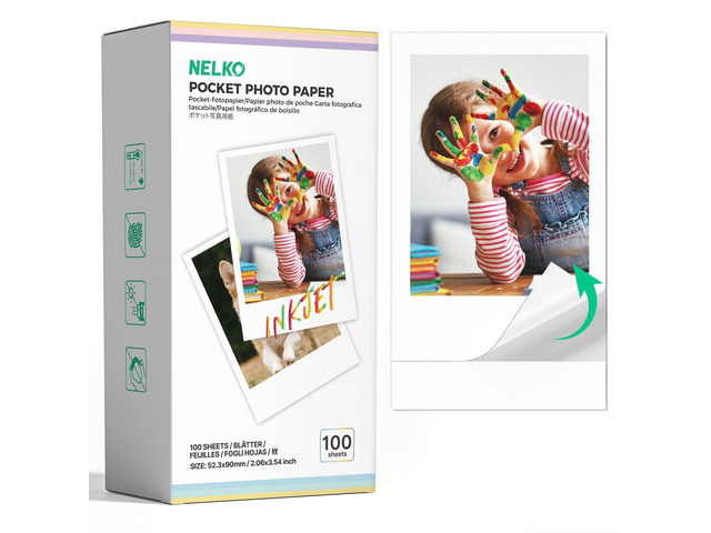 2x3 Premium Sticky-Backed Photo Paper, 100-Pack Photo Paper, White Compatible with PP01, PP03 Photo Printers, Easy to Peel, Smudge-proof,...