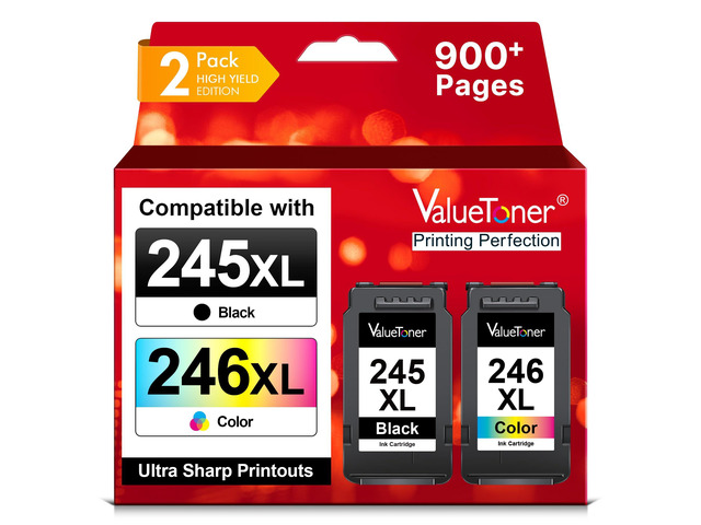 245XL Ink Cartridge Replacement for Canon 245XL 246XL Combo Pack PG-245XL CL-246XL for Pixma TR4520 TR4527 MG2522 MG2520 MX490 MX492 TS202 TS302...