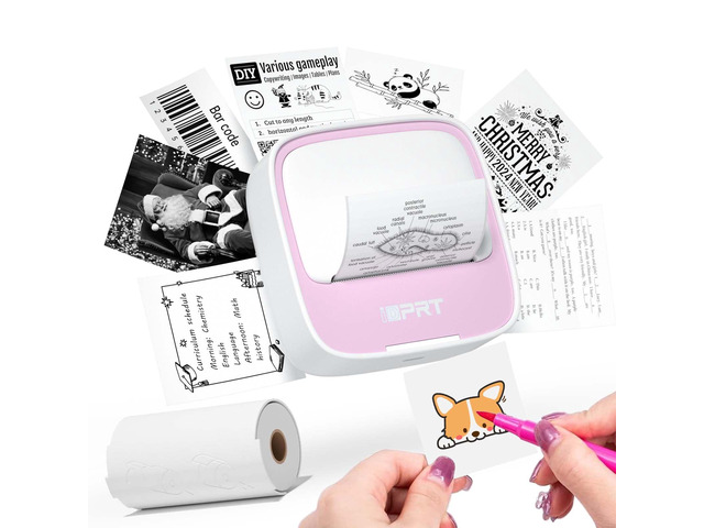 Sticker Printer, Portable Sticker Maker Machine, Mini Inkless Bluetooth Thermal Printer for iPhone & Android, Pocket Printer for Labels, Barcodes,...