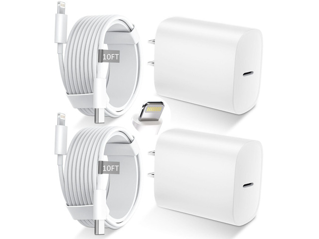 iPhone 14 13 12 11 Charger Fast Charging 20W USB C Charger Type C Charger Fast Charging Block with 10FT Long USB C to Lightning Cable for iPhone...
