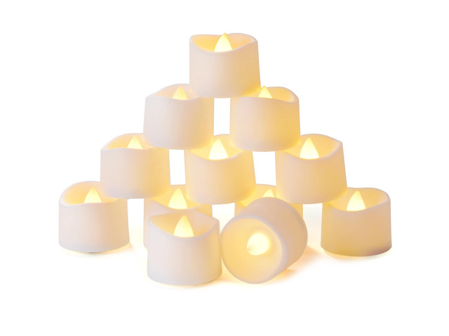 12-Pack Battery Tea Lights with Timer Built in, Auto-On 6H Daily Flickering Flameless LED Tealight Votive Candles for Candle Holders, Wall Sconces,...