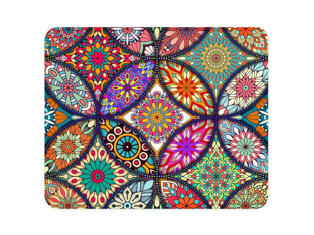 Mouse Pad, Floral Mandala Mouse Mat, Small Custom Mouse pad for Gaming, Office, Women and Men, Non-Slip Rubber Base, Stitched Edge, Waterproof,...