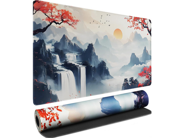 Large Gaming Mousepad, Waterproof Extra Large Mouse Pad with Stitched Edges, 31.5' x 15.7' Non-Slip Rubber Base Office Big Long Keyboard Pad for...