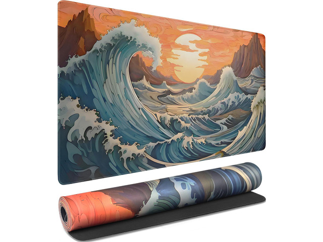 Gaming Mouse Pad, Waterproof Extra Large Mousepad with Stitched Edges, 31.5' x 15.7' Non-Slip Rubber Base Office Big Long Keyboard Pad for Office...