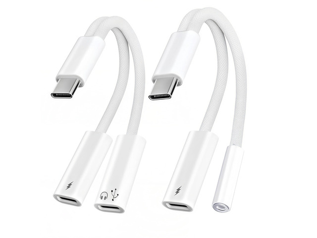 2 in 1 Usbc Splitter Aux and Charging Bundle [USB-c Splitter & USB C to 3.5mm Jack and Charger],PD 60W Fast Charging and Hi-Fi Audio,for iPhone 15...