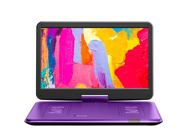 17.5' Portable DVD Player with 15.6' Large HD Swivel Screen, 6 Hours Working Time with Built-in Battery, Dual Stereo Speakers, Support USB/SD...