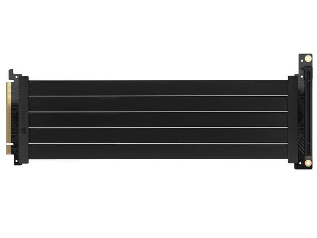 Premium PCIe 4.0 x16 Extension Cable 300mm - EMI Shielded - 90Â° Female PCIe Connector - Backwards Compatible with PCIe 3.0 Systems - Black
