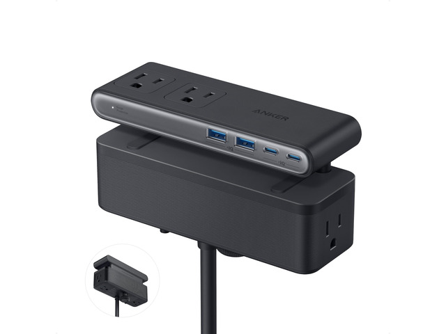 Nano Power Strip, Desk Clamp, 70W Max, 1500J Surge Protector, 2 USB C 6AC 5ft Extension Cord, Outlet Extender Desk Organizer Gaming Accessories...
