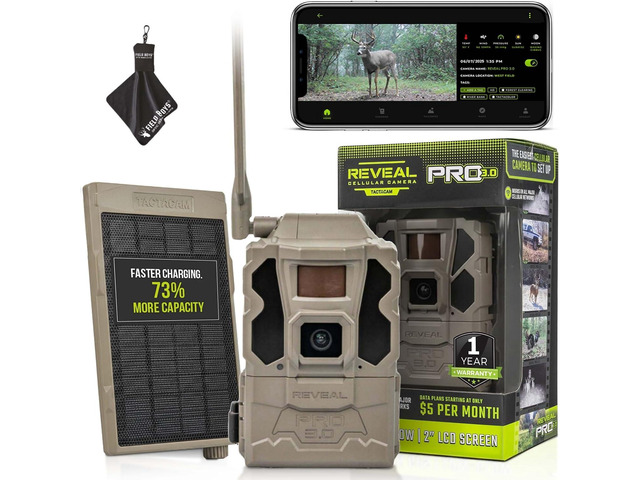 TACTACAM Reveal Pro 3.0 Cellular Trail Camera - Multi-Cellular Network, GPS, 2' LCD, No-Glow IR, Wi-Fi Enabled, HD Photos & 1080p Videos, Long...