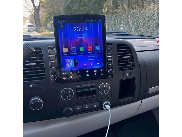 9.7 Inch Double Din Car Stereo Radio with CarPlay 4 LED Backup Camera for Chevrolet for Silverado 1500 / 2500 / 3500 -High-Speed 2GB RAM 32GB ROM
