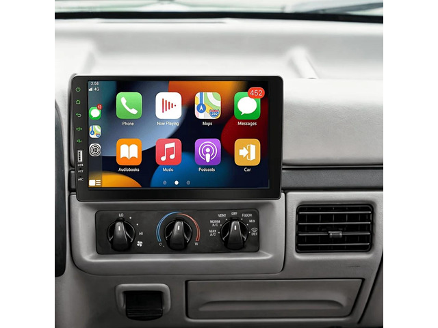 12V Universal Single DIN 9' Touchscreen Car Head Unit Wireless CarPlay Multimedia Player Rear View Camera Kit For Ford For F-150 F-250 F-350 1992-1998