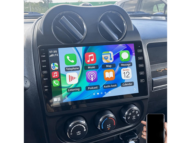 9 Inch Touchscreen Android 15 Car Stereo Head Unit for Jeep for Compass 2010-2016, 4GB+64GB GPS Navigation Multimedia Player Built-in Microphone...