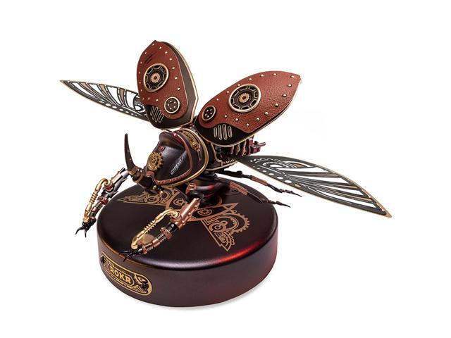 ROKR 3D Puzzle Rhinoceros Beetle DIY Moveable Mechanic Organism Series Steampunk Design Funny Toys for Kids Child Model Kit