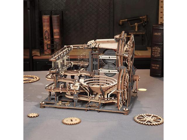 ROKR 294 Pieces 3D Jigsaw Wooden Puzzle Marble Run Model Kit for Adults and Kids-Marble Night City