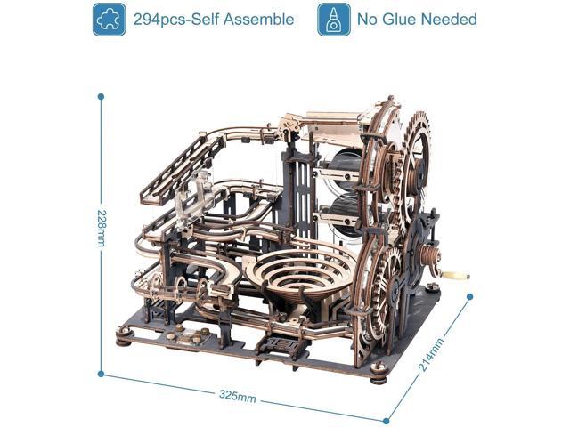 ROKR 294 Pieces 3D Jigsaw Wooden Puzzle Marble Run Model Kit for Adults and Kids-Marble Night City
