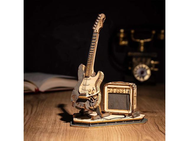 ROKR 140 Pieces 3D Jigsaw Wooden Puzzle Electric Guitar Model Gifts for Teen & Adult