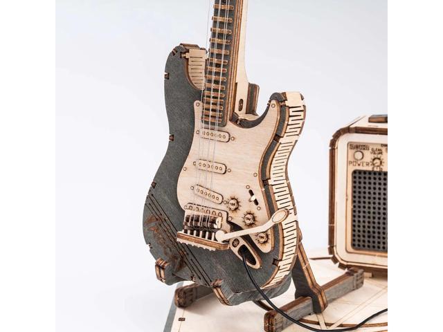 ROKR 140 Pieces 3D Jigsaw Wooden Puzzle Electric Guitar Model Gifts for Teen & Adult