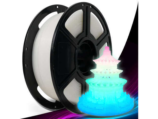 Rapid PLA Filament 1.75mm Glow Rainbow, 500mm/s High Speed Printing, Glow in The Dark 3D Printer Filament 1kg Spool, Dimensional Accuracy +/-...