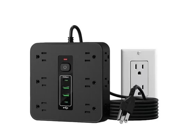 16-in-1 Surge Protector Power Strip with 12 AC Outlets, 4 USB Ports (2 USB-C & 2 USB-A) 10A Overload Protection, Flat Plug Extension Cord for...