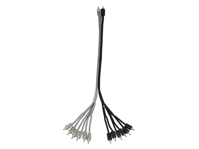 R2M12M/SLV Level 2 2-to-12 RCA Male Splitter Cable, 1.5 Foot, 2-12 Male, Black/Silver RCA Cable Ultra Flex - Silver