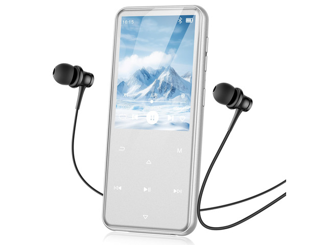 64GB MP3 Player with Bluetooth, M3 2.4'' Player with Speaker with FM Radio, Touch Buttons, Supports Up to 128GB(Silver)
