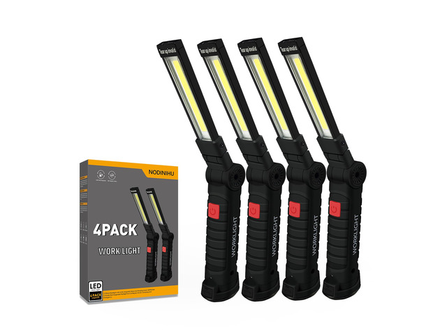 Working Light Portable, Rechargeable Work Lights with Magnetic Base Hanging Hook,360° Rotate 5 Modes,COB LED 800 Lumens Foldable Inspection Light...