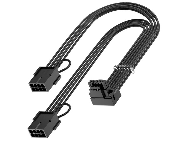 16Pin GPU RTX 4070 Super Power Adapter Cable 90 Degree, PCIE 5.0 16Pin Male to 2X8Pin Female Right Angled 12VHPWR GPU Extension Cable for Geforce...