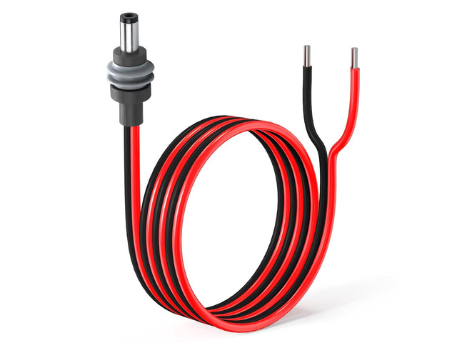 3.2Ft IP65 Waterproof DC 5.5mm x 2.1mm Male to Bare Wire Cord 14AWG Starlink Mini Power Extension Cable for RV Camping Marine Solar DIY Off-Grid...